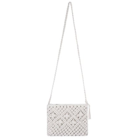 Kvinnor Handvävd Crossbody Halm Handväska Bohemian Beach Shoulder Tofs Dragkedja Handväska