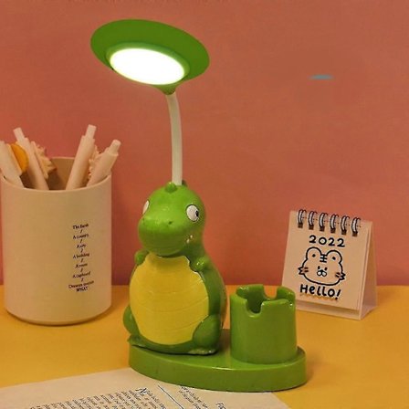 Ainutlaatuinen dinosaurus-pöytävalaisin LED-yövalo lapsille, langaton lataus, opiskelijan silmiensuojavalaisin, USB-ladattava kotiin, makuuhuoneeseen,