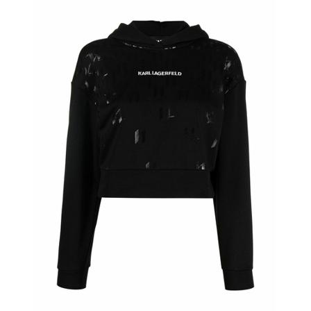 Karl Lagerfeld, Hoodies Zwart, Dames, Maat:XS,Blanco