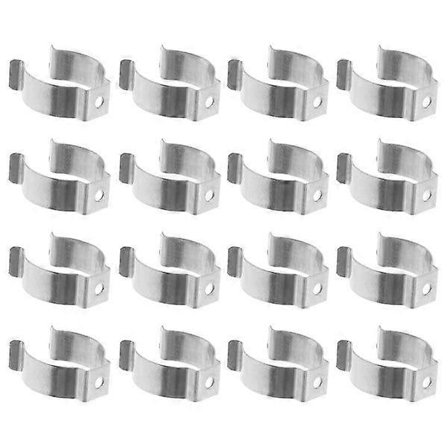 Griborganisatorer i rustfrit stål til T10 lysstofrør - 30 U-formede clips, holdbare og alsidige til indendørs/udendørs brug