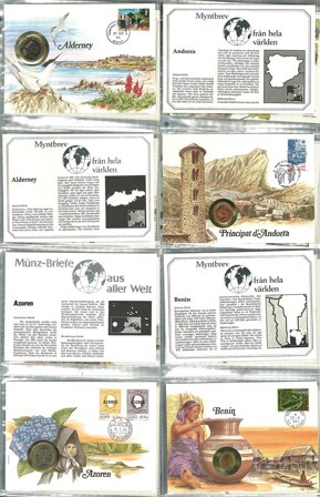 Hele verden - Samling af møntbreve A-B i 1 ringbind