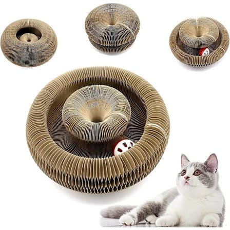 Kattelegetøj til indendørs katte, kradsetræ med legetøjsklokke