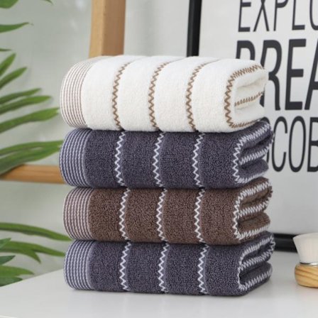 4-pak bløde, absorberende bomulds håndklæder til hjemmet med jacquard-vandmønster
