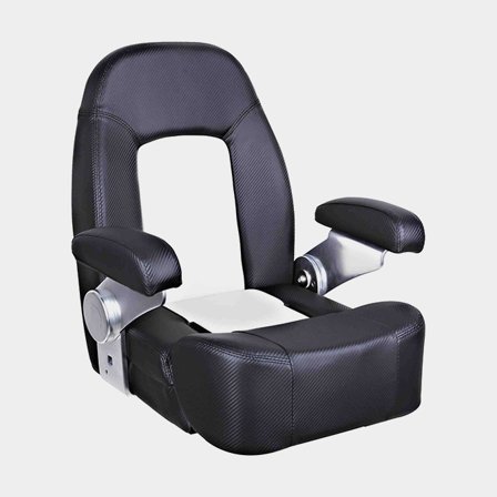 Boat seat ESM Royal Flip-Up, 58.2 x 65 x 62 cm, with flip-up seat & armrests, black/white