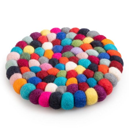 IC NOE Färgglada filtbollskunderlägg, diameter 8 cm