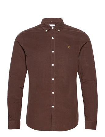 Fontella Corduroy Slim Fit Shirt Skjorte Uformell Brun Farah
