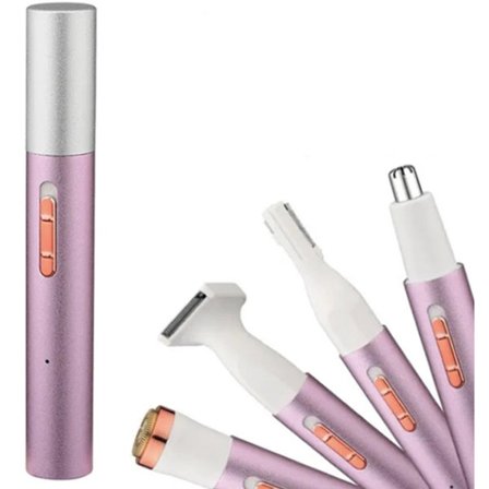 4-i-1 Damebarbermaskiner til Kvinder, Trimmer til Kvinder & Damer, Elektrisk Barbermaskine, Bikini Trimmer Kvinder, Barbermaskine til Kvinder, Lilla