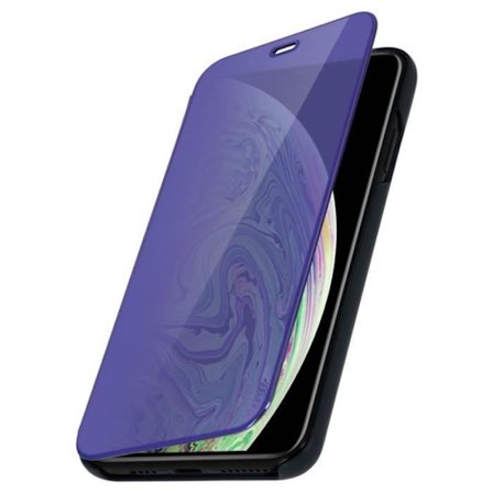 Skal till iPhone XS Max Folio Mirror Ultratunn Flip Translucent - Midnattsblå
