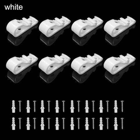 8 kpl Kiinnityskoukku Kiinteä klipsi VALKOINEN