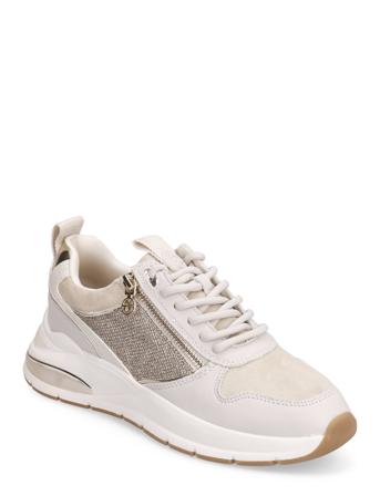 Woms Lace-Up Lave Sneakers Beige Tamaris*Betinget Tilbud