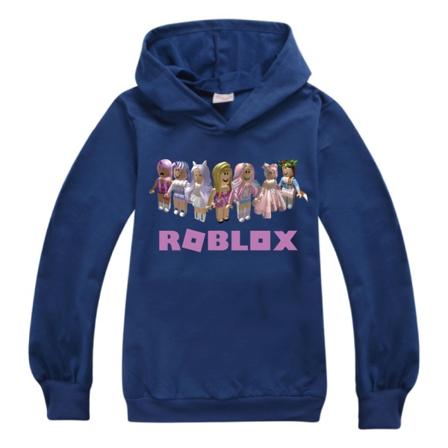 Barn ROBLOX Tryckt Lös Huvtröja Tröja Topp Ålder 9-14 år Navy blue 140cm