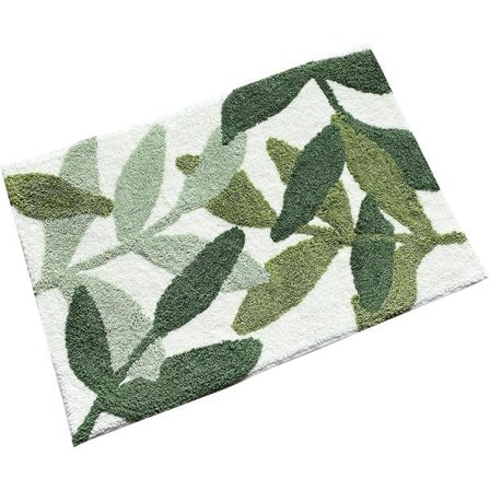 Grønne blade Mikrofiber Stærkt vandabsorberende bademåtte, 45*65cm