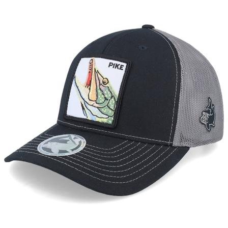 Skillfish - Zwart trucker Cap - Pike Pro Fishing 112 Split Black/Charcoal Trucker @ Hatstore