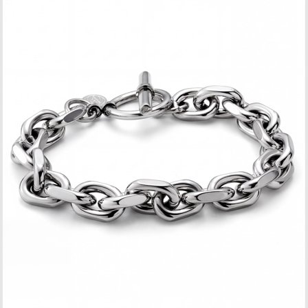 New Classics | Silver‐Tone Stainless Steel O‐Link Toggle Bracelet for Men - Chain Bracelets