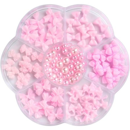 3D Buespændt Nail Stud Strass Kristal Harpiks Nail Art Charms Rosa Rosett Nail Art Dekorationer Sød Bånd Negle Smykker Tilbehør