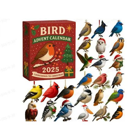 2025 Jule- og Adventskalender Gave - Fugle-tema Adventskalender Blind Box Overraskelsesgave