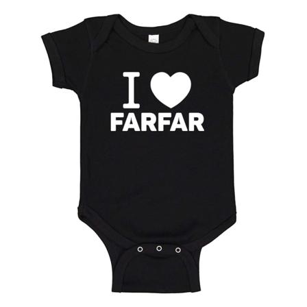 Jag A ̈lskar Farfar - Baby Body Svart Svart - Nyfödd