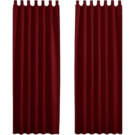 Röda Gardiner för Vardagsrum, Eleganta Tygöglor & Kanal Thermal Isolerade Mörkläggningsgardiner, OEKO-TEX STANDARD 100 Certifierade