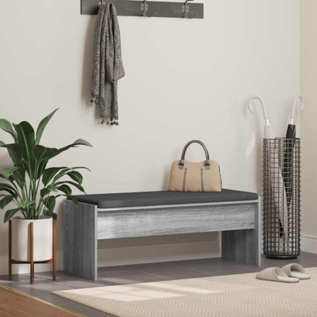 Hallbänk med kudde Grå Sonoma 103 x 38 x 40 cm