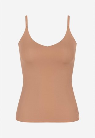 Sloggi - Sömlöst linne med reglerbara axelband ZERO Feel 2.0 Spaghetti top - brun - för damer - S (36/38) - Cellbes