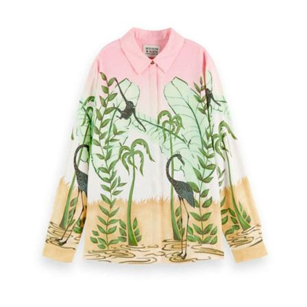 Scotch & Soda, Relaxed Print shirt Zielony, Kobieta, Rozmiar: M