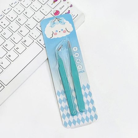 Rak Böjd Pincett Tejp Sticker Tool BLÅ