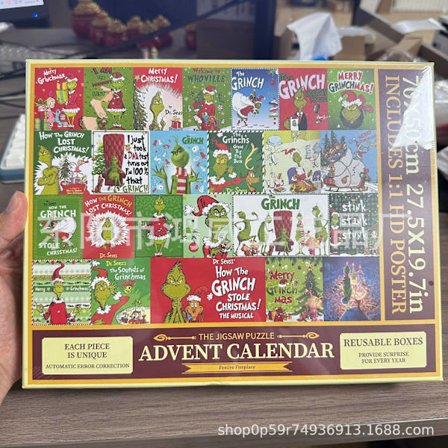 Mub - Grinchen Grønn Hår Kalender Julpuslespill Adventskalender 24 Bokser
