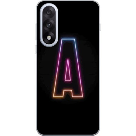 Kompatibel Mobilcover til Motorola OnePlus Nord 5 Minimalistisk neonbogstav A i regnbuefarvet lys mod sort baggrund i moderne typografisk stil
