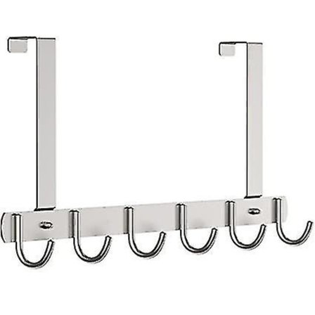 Dørhængende Hylde med 6 Kroge i Rustfrit Stål