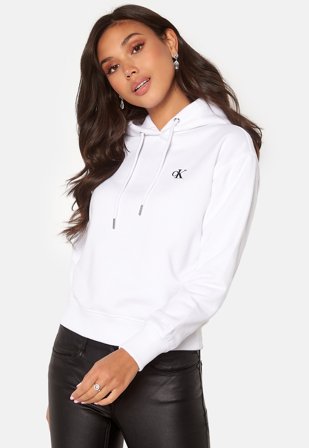 Calvin Klein Jeans CK Embroidery Hoodie Bright White Klær