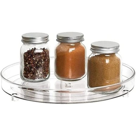 Alixin-lazy Susan Revolving Spice Tray Cupboard, Revolving Spice Storage Rack, Swivel Kitchen Storage Tray, Spice Rack For Kitchen Cupboards Or Workto