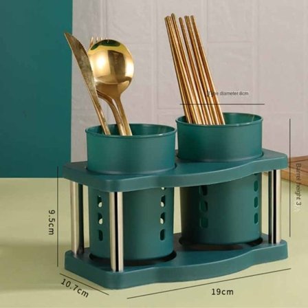 Bestik Organizer Opbevaringsholder GRØN SØLV SØLV