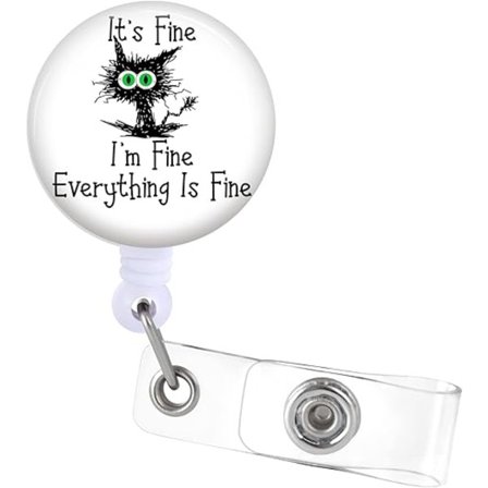 Retrekkbar merkeskortholder med ID-klips for sykepleiernavneskiltkort Fun It'