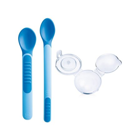 Mam Heat Sensitive Spoons & Cover Set Cucchiai Azzurri con