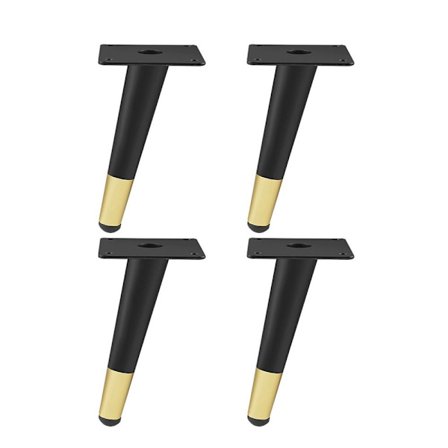 Møbelben Tilspidsede fødder SORT&GULD 15CM