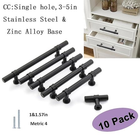 Goldenwarm Skapskuffhåndtak i svart rustfritt stål