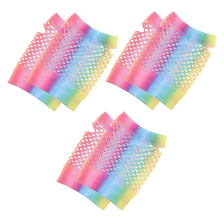 Farverige Fiskenet Korte Handsker Festtøj 15 Par Kvinder Damer Halv Finger