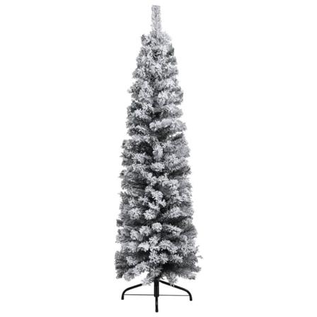 Vidaxl Smal Plastgran Med Led Och Julgranskulor Och Snö Grön 120