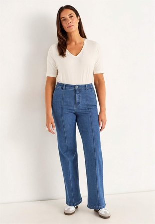 Cellbes of Sweden - Vida jeans med sydda pressveck Mia - mellanblå denim - för damer - 54L