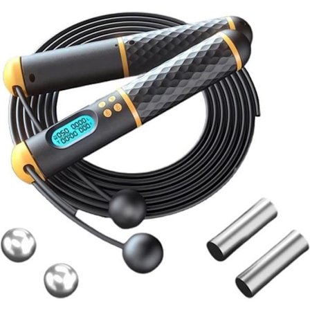 Trådløst sjippetov med skridsikkert håndtag, elektronisk smart HD-skærm, justerbart vægttabsudstyr