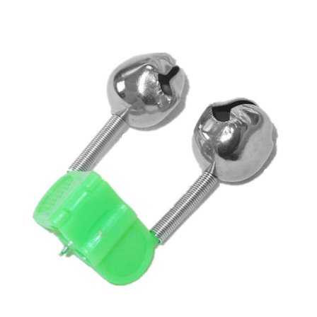 6 stk. Fisketipsklips med rødt LED-lys, dobbeltklokker, nattfiske