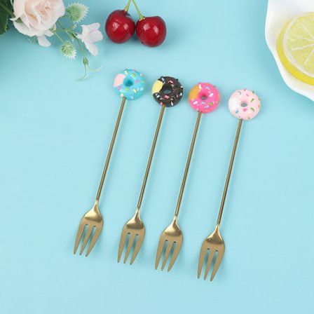 4kpl / set Donitsi karkkilusikka/haarukka Maito Kahvisekoituslusikka Kitc