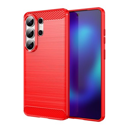 Mobilskal till Samsung Galaxy S26 Ultra Skyddande Kolfiber - Röd