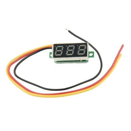 Mini Digital Voltmeter DC 0-100V LED Panel Voltmeter 3-cifret med 3 ledninger Rød