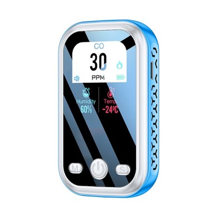 Kannettava hiilimonoksidimittari, erittäin tarkka CO-ilmaisin, 3 in 1 CO-lämpötilan kosteusmittari F