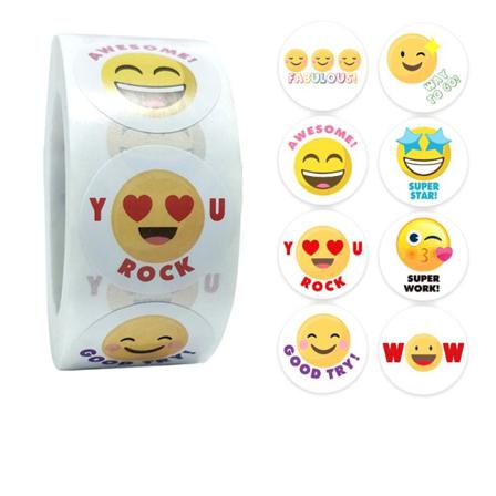 500st Stickers Klistermärken - Smiley / Emoji Motiv - Cartoon Multifärg