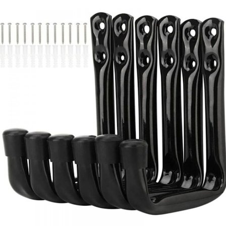 6 stk. vægmonterede cykelkroge Heavy Duty Garage Storage Hooks wi