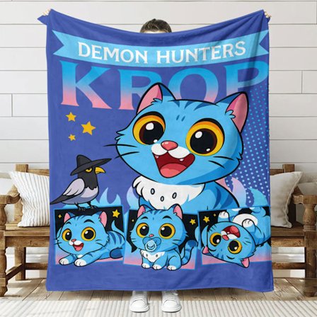 Huntrix K-Pop Tryckt Filt | Flanellpläd för Soffa & Säng (Anime-tema)