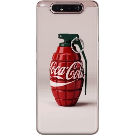 Kompatibel Mobilcover til Samsung Samsung Galaxy A80 Kunstnerisk illustration af Coca Cola granatæble i rødt og grønt, pop art inspireret motiv med