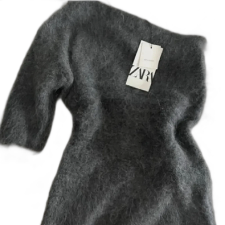 Mörkgrå oneshoulder topp från Zara